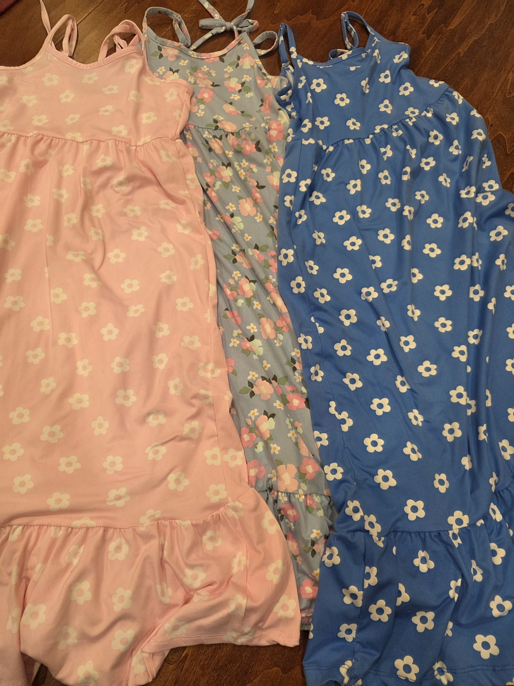 Set of 3 Girls Btween Maxi Dresses Size 8 EUC Pink, Mint and Blue Floral - Picture 3 of 7